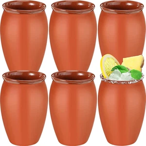 Set of 6, 12 Oz, Cantaritos De Barro Mexicanos Mini Shooters... - Picture 1 of 7