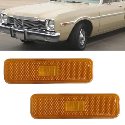 Pair Front Side Marker Lights Assembly For 1981-1993 Dodge D100, Aspen 1976-1979 - Imagem 1 de 4