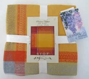 STOF France Laura Lancelle Provence Baumwolle SERVIETTEN 4er Set orange bordeaux rot NEU - Bild 1 von 3