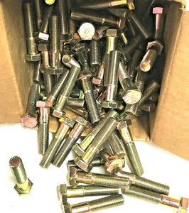 (100/pkg) 1/2"-20 x 2-1/4" Grade 8 Fine Thread Hex Head Bolts 20 TPI - Picture 1 of 5
