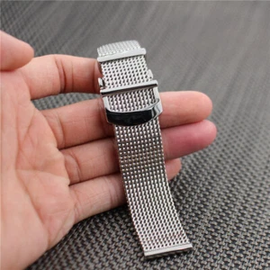 Correa de reloj de malla de acero inoxidable tejida milanesa de alta calidad 20 22 mm ajuste IWC - Imagen 1 de 9