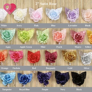 2"-3" Satin Burlap Foam Rose Bud Flower Applique Wedding Bridal Bouquet 12-96pcs - Picture 1 of 7