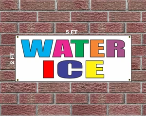 Letrero de pancarta multicolor WATER ICE 2x5 para gasolinera o tienda de conveniencia - Imagen 1 de 1