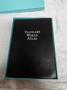 Tiffany & Co 2001 Traveler’s World Atlas, Black Leather Bound, Gilded Pages New - Picture 1 of 6