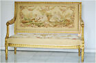 French  Aubusson Upholstered Antique Settee Sofa & 4 Chairs, 19th Century