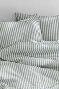 H&M Baumwollbettwäsche für Doppel-kingsize betten,Grün/Gestreift,240x220x50/60cm - Bild 1 von 9