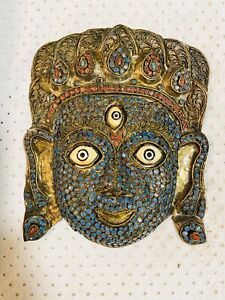 Masque antique asiatique/masque de protection, Tibet/ Népal