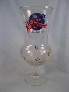Planet Hollywood Atlantic City Clear Hurricane Drink Glass With Stars Movies (O) - Picture 1 of 7
