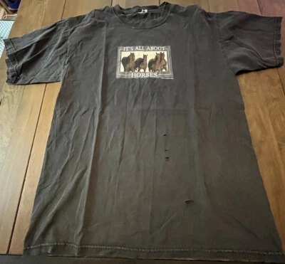 Camiseta Vintage Stirrups Clothing 2002 It’s All About Horses M/L? ¡VER FOTOS!! Foto 1 de 4