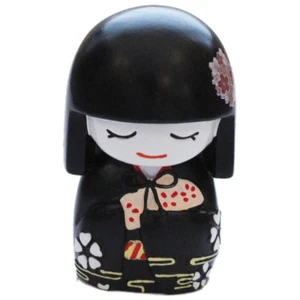 Japanese Mai Kokeshi Doll Black - Picture 1 of 4