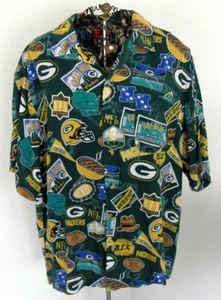 Camicia NFL Green Bay Packers da uomo media hawaiana rayon in perfette condizioni - Foto 1 di 4