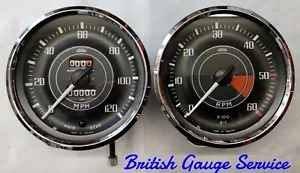Triumph Tr4 Tr4A Jaeger Speedo MPH SN6325/00 Tacho RPM RN1417/00 Gauge - Picture 1 of 13