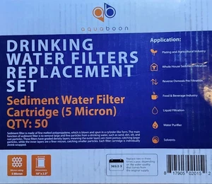 Aquaboon 5 Micron 10" x 2.5" Water Filter Cartridge Replacement NEW - Picture 1 of 2