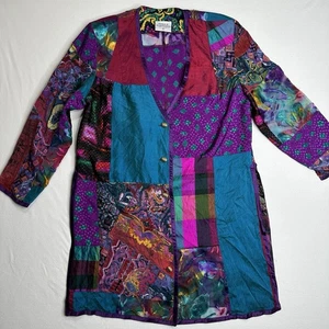 Maggie Shepherd Australia Damen Medium Patchwork Swing Jacke Mantel transparent leicht - Bild 1 von 20