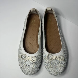 Pisos Ballet Montaña Blanca Talla 7 Blanco Azul Y Dorado Usados Estado - Imagen 1 de 9