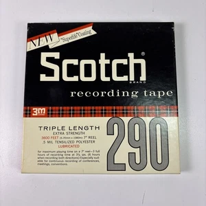 SCOTCH 3M 290 MAGNETIC TAPE 1/4” X 3600’ 7” TRIPLE LENGTH TENSILIZED RTR Tape - Foto 1 di 7