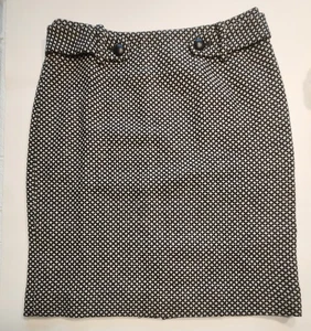 Banana Republic Black  & White Tweed Skirt Sz 4 ~ Made in Vietnam - Picture 1 of 12