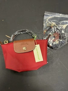 Longchamp Le Pliage XS Mini Shoulder Bag Pouch Red NWT - Picture 1 of 3