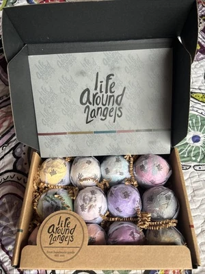 Life Around 2 Angels Bath Bombs Gift Set 12 Therapeutic Moisturizing Handmade - Image 1 of 4