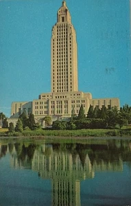 Louisiana State Capitol Baton Rouge Used Postcard 1964 Posted Mahatma Ghandi - Picture 1 of 4