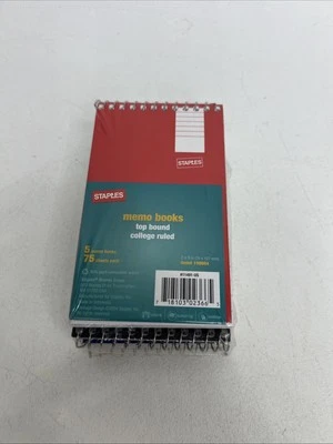 Top Bound College Ruled Multicolored Memo Books Set Of 5 (Staples) 3x5 - Image 1 of 4
