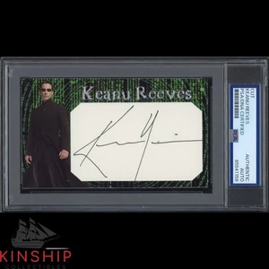 Scheda personalizzata Keanu Reeves firmata taglio 3x5 PSA DNA Slab Matrix attore automatico C5120 - Foto 1 di 2