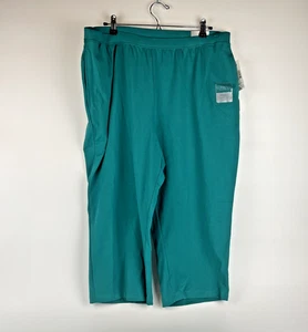 Catherines Suprema Capri Pants – Women’s 1XWP Petite 18/20WP Teal Pull-On - Picture 1 of 4