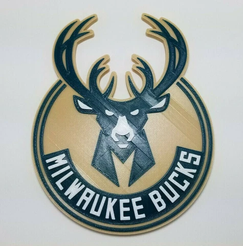 Milwaukee Bucks 3D Basketball Logo - Emblem, Ornament or Magnet !! Cover