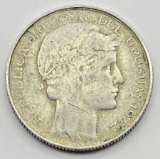 1942 Silver (.720) Uruguay 20 Centesimos Coin - 20C - Free Shipping