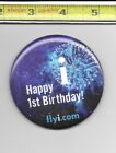 Large Independence Air Metal Button Advertising "Happy 1st Birthday"