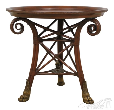 L48344EC: MAITLAND SMITH Round Leather Wrapped Table Cover