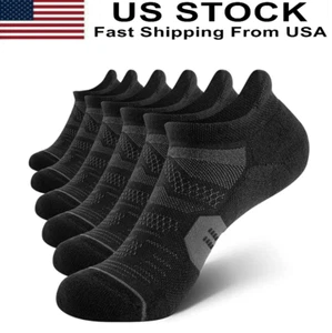 6Pcs Women's Ankle Running Socks Cushioned Low Cut Tab Athletic Socks - Picture 1 of 7