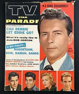 Revista de colección de estrellas de cine de televisión 1958 años 50 moda anuncios 6 páginas de Elvis - Imagen 1 de 8