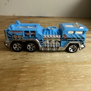 Vintage Hot Wheels 2008 "5 Alarm" Die Cast Fire Truck Baby Blue - Picture 1 of 6