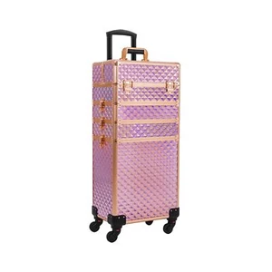 Rolling Makeup Train Case Large Storage Cosmetic Trolley 4 in 1 Large Capacit... - Picture 1 of 9