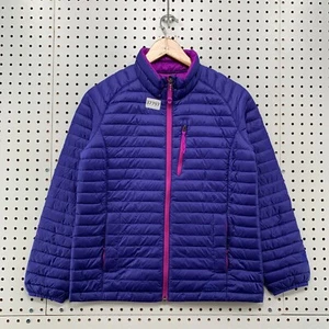 LL Bean Downtek Down Puffer Jacket Youth Girls Large 14-16 Purple Pink 18.5x23.5 - Picture 1 of 17