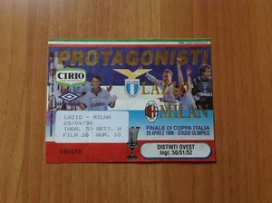 Biglietto/Ticket Finale COPPA ITALIA RITORNO LAZIO/MILAN 29/04/1998 Ottimo - Foto 1 di 2