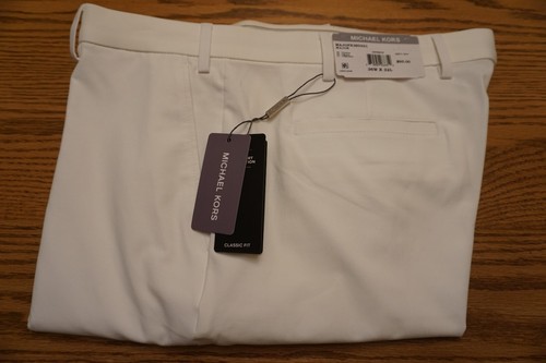 PANTALONE ABITO UOMO MICHAEL KORS NUOVO CON ETICHETTE Bedford vestibilità classica bianco elasticizzato 95€