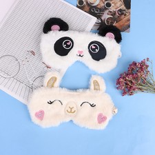 1Pc Cute Cartoon Animal Fluffy Peluche Sleep Eye Cover Travel Home EyeshadeWEH