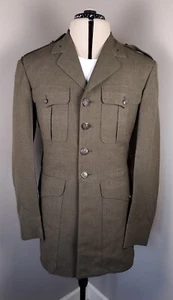 USMC VTG 60s Marine Corps 100% Wool Serge Alpha Dress Jacket Uniform Mens 38 R - Picture 1 of 10
