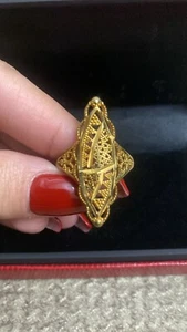 Anillo Oro Ruso Talla 9.5 Mujer Todas las Ocasiones Buen Hermoso Regalo - Imagen 1 de 3