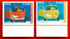 ITALY FIAT 500 ERROR!! VF NH Red Color Omitted Error With normal - Caffaz cert. - Picture 1 of 5