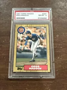 1987 Topps Traded Greg Maddux RC Card #70T PSA 8 - Bild 1 von 2