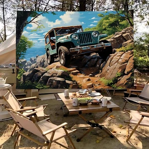 Vintage off-road vehicle Poster Prints Hanging Flag Banner Garage Wall Decor 1 - Picture 1 of 2