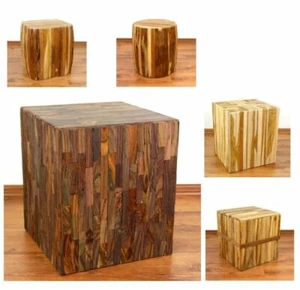 Java, Holzhocker, Sitzwürfel, Beistellhocker, Podest, Beistelltisch (Handarbeit) - Bild 1 von 6