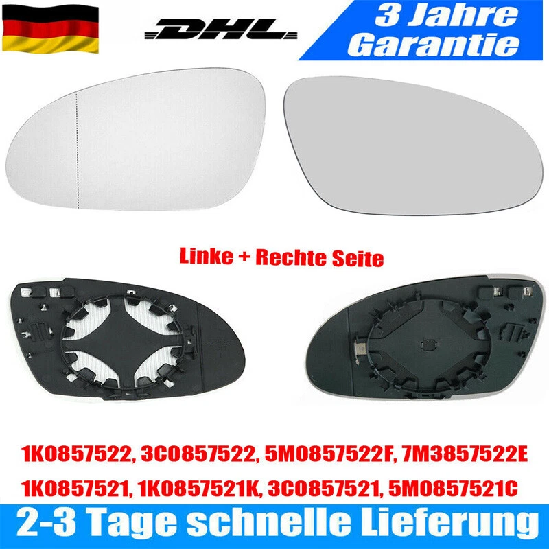 2x Für spiegelglas VW GOLF 5V PLUS links+Recht beheizbar asphärisch außenspiegel - Bild 1 von 4
