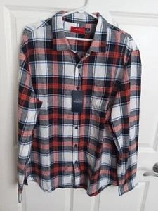 NWT Sahara Club Blue & Orange Plaid Long Sleeve Flannel Shirt Men's Size XL - Picture 1 of 6