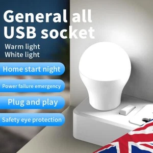 Luce Notturna LED 6500K Mini USB Spina Lampada per Interruzione di Alimentazione Emergenza (3Pz Bianco) - Foto 1 di 8