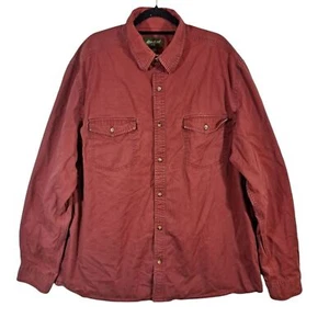 Vintage Eddie Bauer Heavy Cotton Button Up Shirt Men's Size XL Pockets - Picture 1 of 10