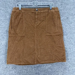 J. Jill Skirt Women M Medium Brown Corduroy A-Line Midi Pockets Mid Rise Casual - Picture 1 of 7